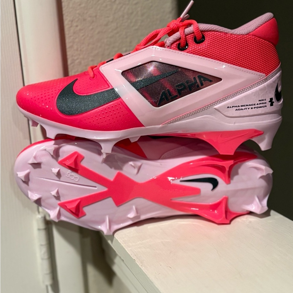 Nike Men's Alpha Menace 4 Pro NRG Football Cleats Pink Size 9 HJ4568-600 - Picture 8 of 9